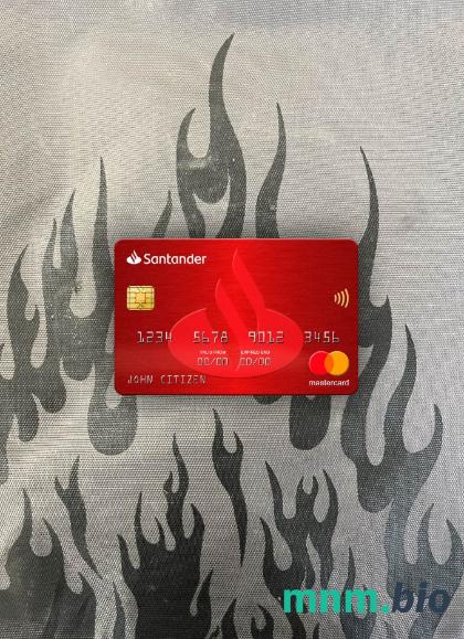Spain Santander bank wygląd zdjęcia mastercard skan PSD + zdjęcie